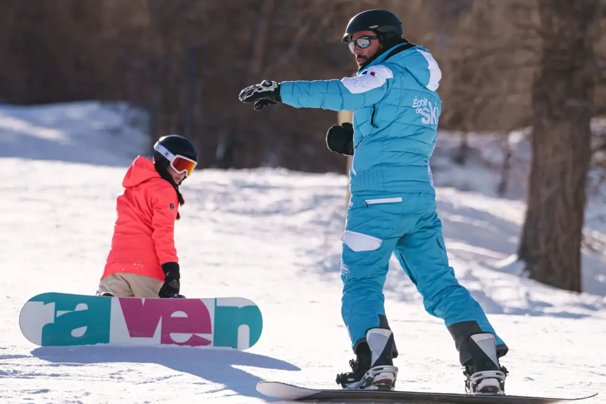 Cours privé de snowboard avec l'ESi